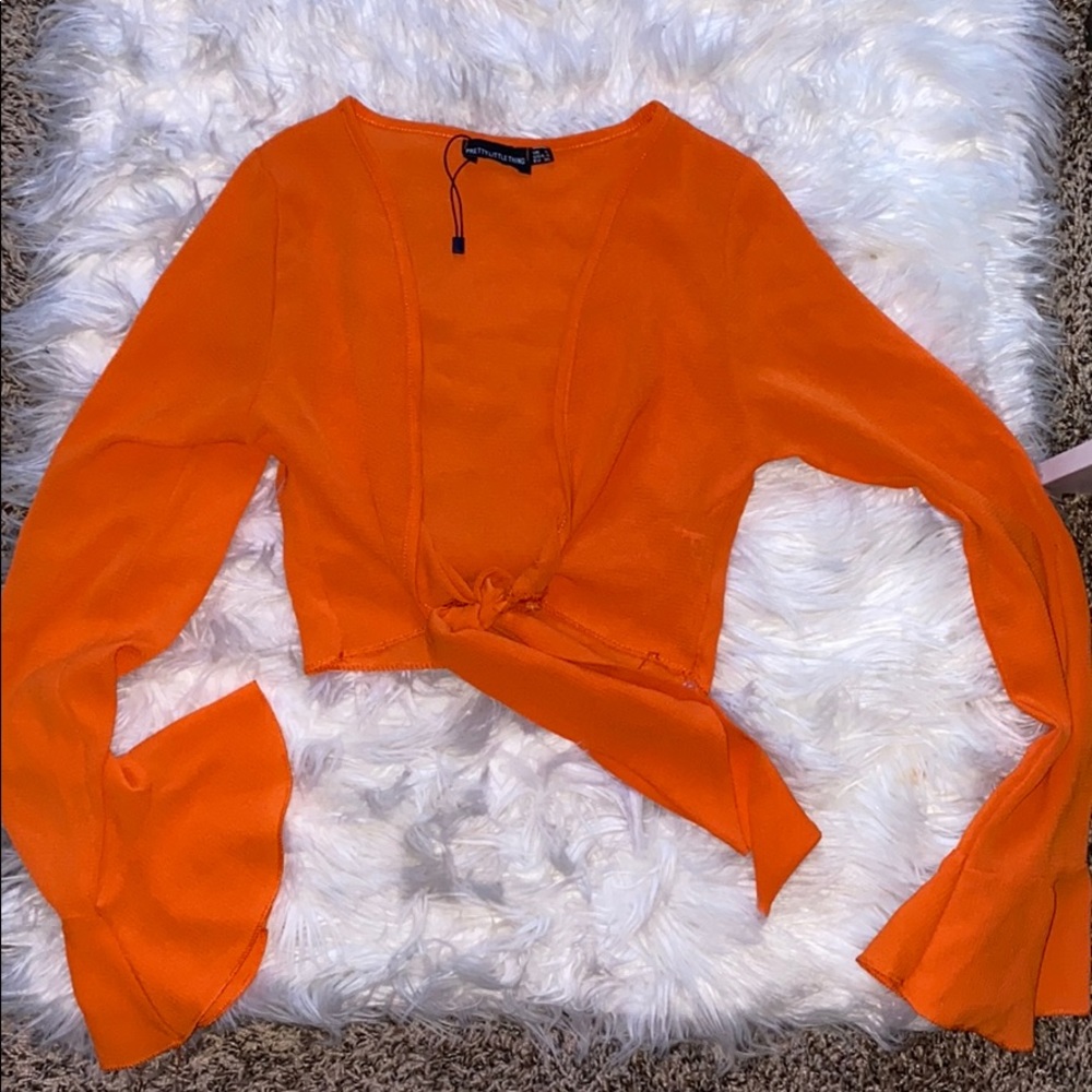 Orange Tie Up Top